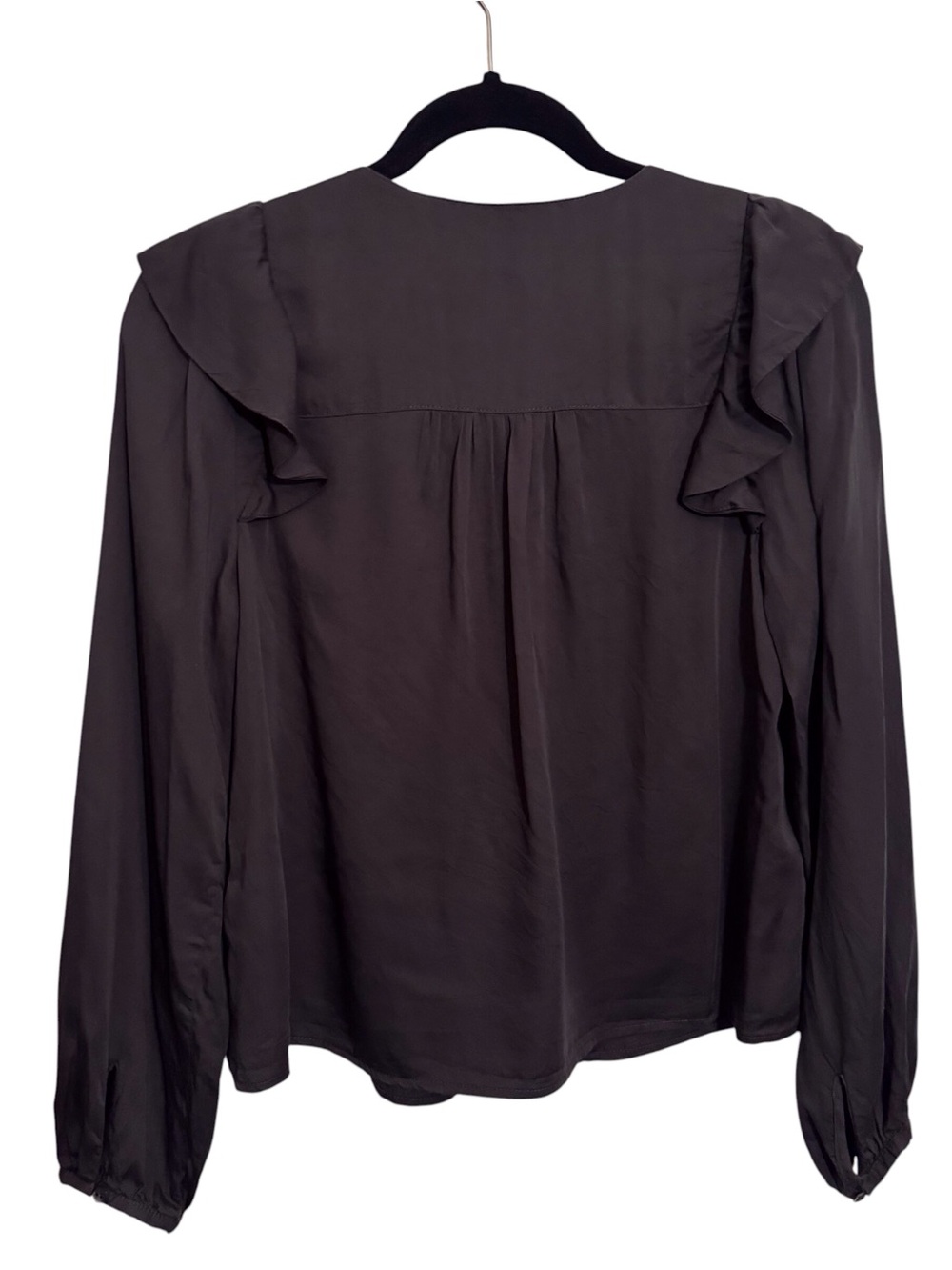 Marine Layer Size Small Ruffle Rory Top Long Sleeve Button Blouse Lyocell Boho - Picture 4 of 6